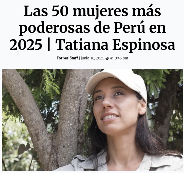 Tatiana Espinosa entre las 50 mujeres m[as poderosas del Perú